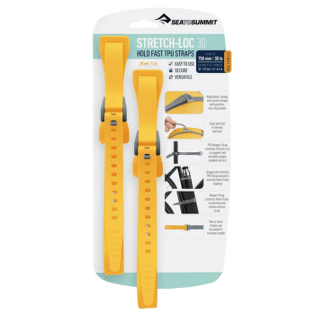 Curea Sea to Summit Stretch-Loc 30 - 20mm x 750mm 2 Pack Yellow (YW)
