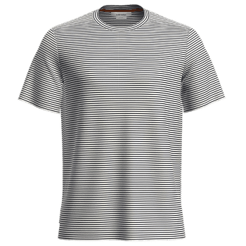Tricou cu mânecă scurtă Icebreaker Merino Linen SS Tee Stripe Men SNOW/MIDNIGHT NAVY/S