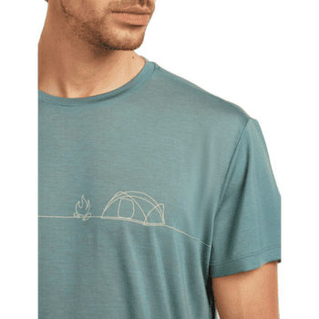 Tricou cu mânecă scurtă Icebreaker Merino Blend Core SS Tee Single Line Camp Men BLUE ASH