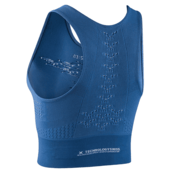 Sutien X-Bionic ENERGIZER 4.0 FITNESS CROP TOP Women JEANS BLUE/PEARL BEIGE