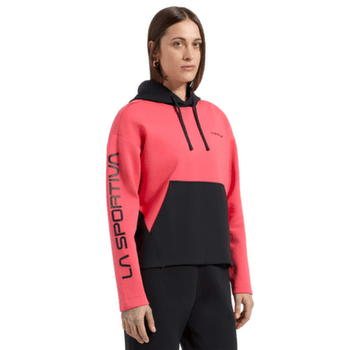 Hanorac La Sportiva PODIUM HOODY BIG LOGO Women Black/Hibiscus