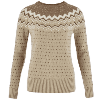 Pulover Fjällräven Övik Knit Sweater Women Fossil-Suede Brown