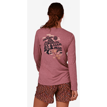 Tricou cu mânecă lungă Patagonia Cap Cool Daily Graphic Shirt Lands Long Sleeve Women Spoke Stencil: Redtail Rust X-Dye