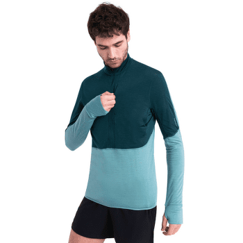 Hanorac Icebreaker Merino 200 Realfleece™ Descender LS Half Zip Men BLACK/GRAPHITE/CB