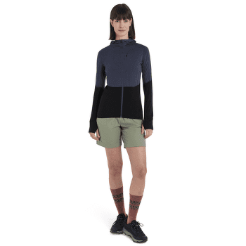 Hanorac Icebreaker Merino Blend 200 RealFleece™ Descender LS Zip Hoodie Women GRAPHITE/BLACK/CB