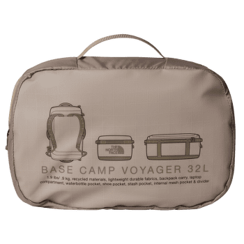Geantă The North Face BASE CAMP VOYAGER DUFFEL 32L GKQ GRANITE GREY/FROST GREY