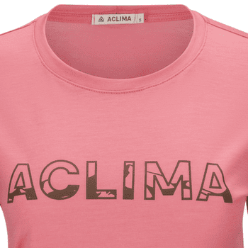 Tricou cu mânecă scurtă Aclima LightWool Tee Logo Women Sun Kissed Coral