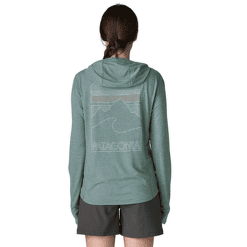 Tricou cu mânecă lungă Patagonia Cap Cool Sun Hoody Peak Visions Women Nouveau Green - Blue Sage X-Dye