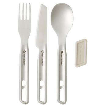 Tacâmuri Sea to Summit Detour Stainless Steel Cutlery Set - [1P] [3 Piece] Stainless Steel Grey