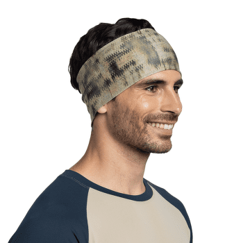 Bandă pentru cap Buff Coolnet UV Wide Headband RESCA TUNDRA KHAKI