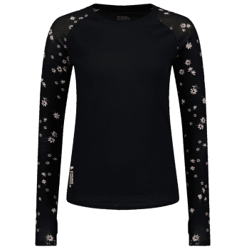 Tricou cu mânecă lungă Mons Royale Bella Merino Air-Con LS Women Black Daisy
