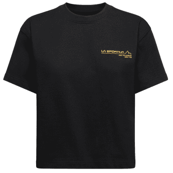 Tricou cu mânecă scurtă La Sportiva SINCE 1928 CROP T-SHIRT Women Black/Yellow
