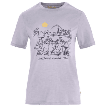 Tricou cu mânecă scurtă Fjällräven HOJA LUGNT WOOL T-SHIRT WOMEN Lavender Mist