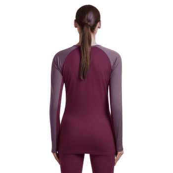 Tricou cu mânecă lungă Icebreaker Merino 200 ZoneKnit™ LS Crewe Women DK BERRY/GREY PLUM/CB