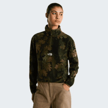 Jachetă The North Face NOVELTY LOGO GLACIER 1/4 ZIP - PRINT WOMEN T2Z WOODLAND GREEN YOSEMITE OAK PRINT