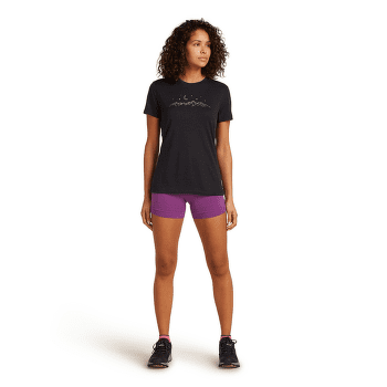 Tricou cu mânecă scurtă Icebreaker Merino 150 Tech Lite SS Tee Sparkling Stars Women OBSIDIAN