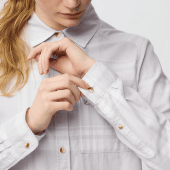 Cămașă cu mânecă lungă Fjällräven ÖVIK LITE FLANNEL SHIRT WOMEN Lavender Mist-Eggshell