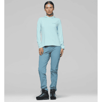 Tricou cu mânecă lungă Norrona femund tech Hood Women Aqua Haze