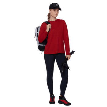 Tricou cu mânecă lungă Mammut MASSONE LIGHT LONGSLEEVE WOMEN 3818 dark mammut red