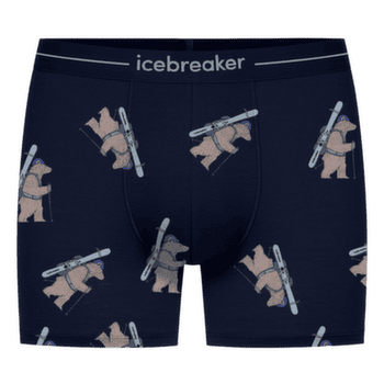 Boxeri Icebreaker Merino 150 Anatomica Boxers Bear Tour AOP Men Midnight Navy