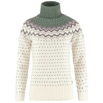 Pulover Fjällräven Övik Knit Roller Neck Women Chalk White-Patina Green