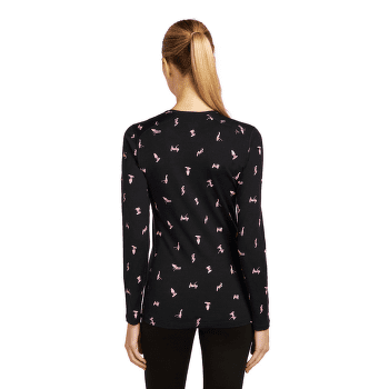 Tricou cu mânecă lungă Icebreaker Merino 200 Oasis LS Crewe Ski Day Women TOPAZ/HYDRO/AOP