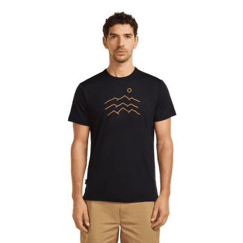 Tricou cu mânecă scurtă Icebreaker Merino Blend 125 Cool-Lite Sphere SS Tee Across the Peaks Men BLACK