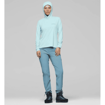 Tricou cu mânecă lungă Norrona femund tech Hood Women Aqua Haze