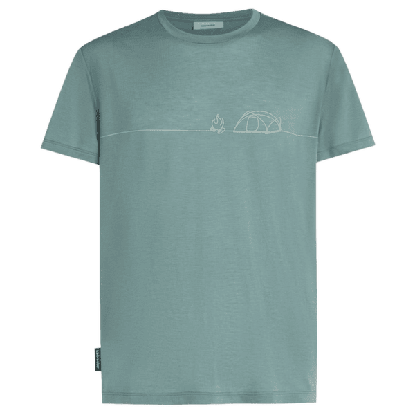 Tricou cu mânecă scurtă Icebreaker Merino Blend Core SS Tee Single Line Camp Men BLUE ASH