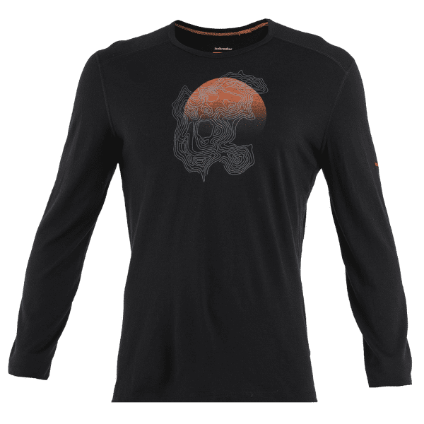 Tricou cu mânecă lungă Icebreaker Merino 200 Oasis LS Crewe Ruapehu Round Men Black