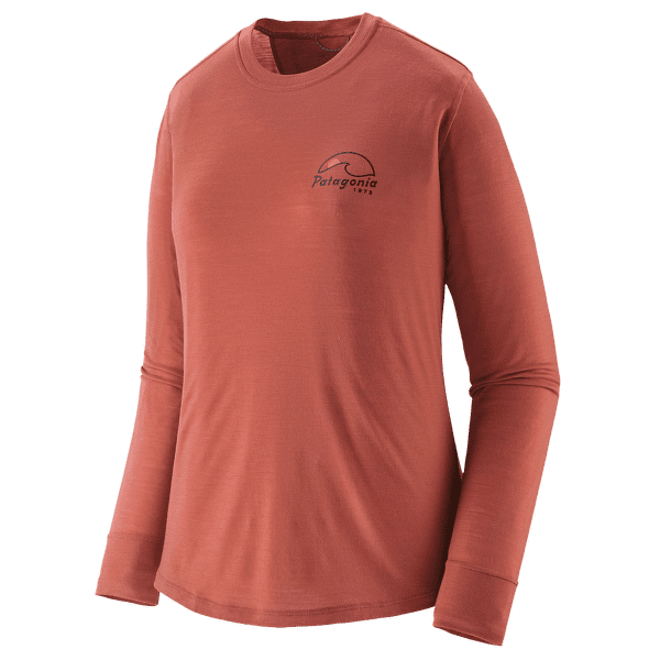 Tricou cu mânecă lungă Patagonia Long-Sleeved Cap Cool Merino Blend Graphic Shirt Women Imagine Moon: Potters Red