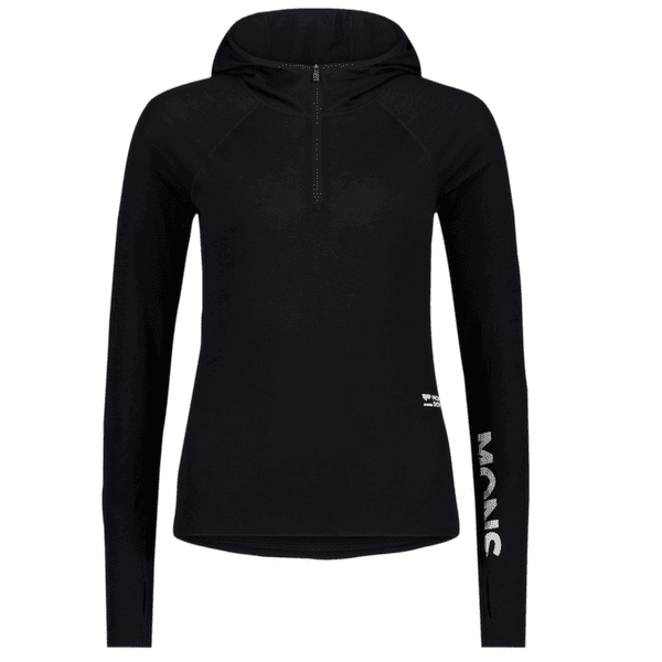 Tricou cu mânecă lungă Mons Royale Bella Merino Long Sleeve Hood Women Black