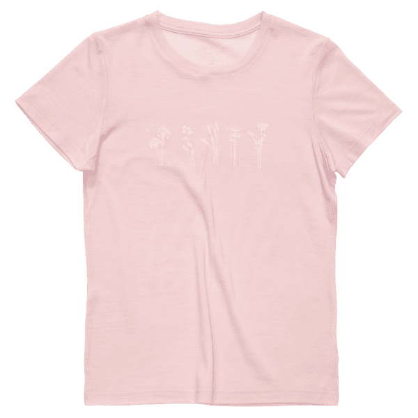 Tricou cu mânecă scurtă Devold Classic Flowers Tee Women 150A CHALK PINK