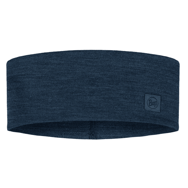 Bandă pentru cap Buff MERINO WIDE HEADBAND SOLID SOLID NIGHT BLUE