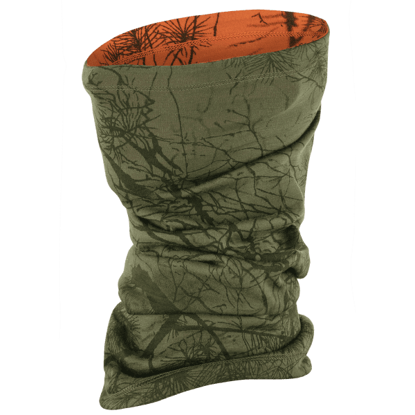 Bandă pentru gât Fjällräven Lappland Neck Gaiter Green Camo-Orange Multi Camo