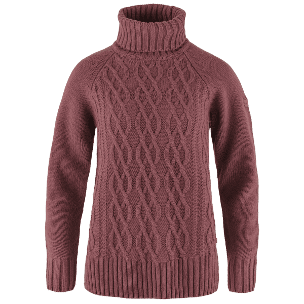 Pulover Fjällräven Övik Cable Knit Roller Neck Women Mesa Purple