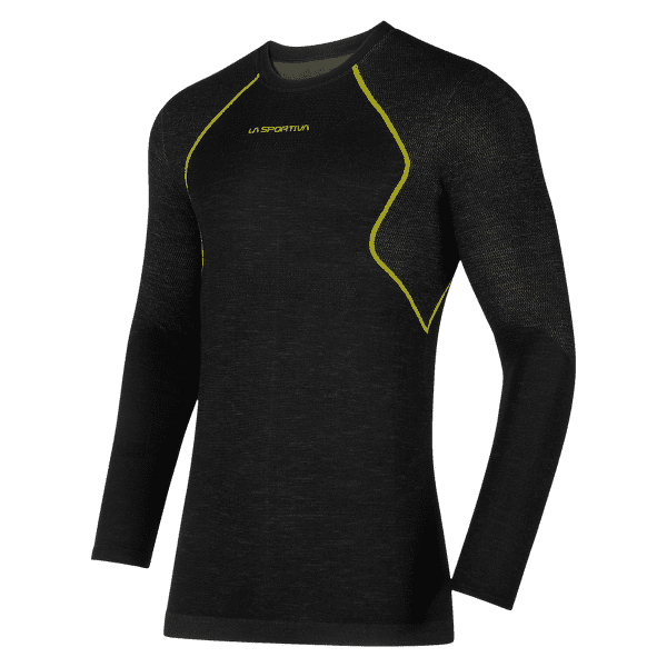 Tricou cu mânecă lungă La Sportiva WOOL40 AERO LONGSLEEVE Men Black/Yellow