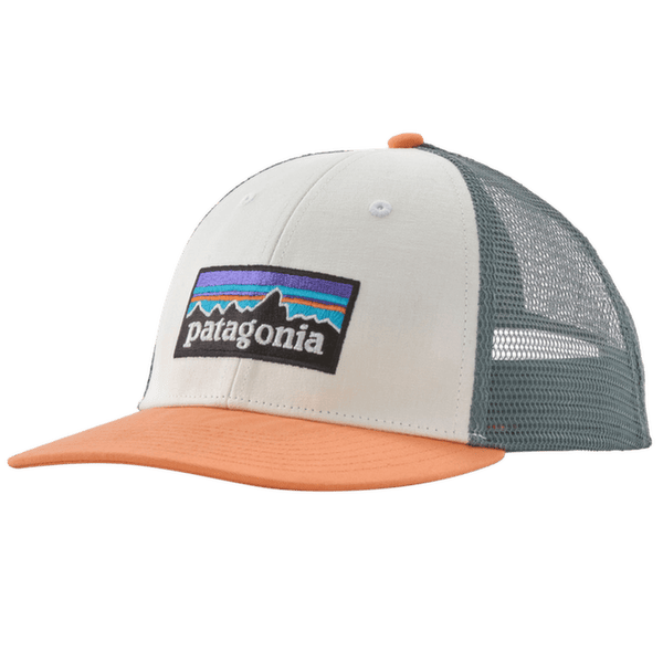 Capac Patagonia P-6 Logo LoPro Trucker Hat White w/Peach Sherbet