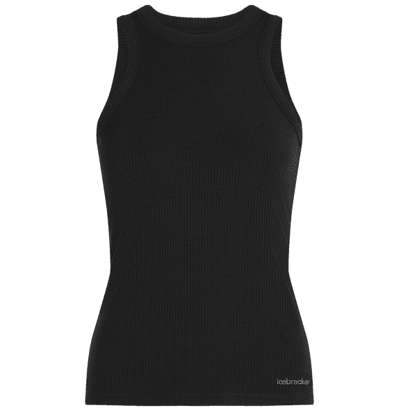 Maiou Icebreaker Merino Blend Rib Lotus Tank Women BLACK