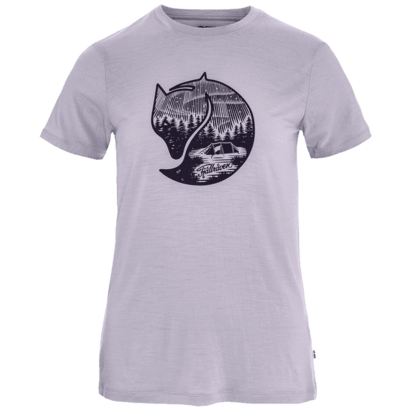 Tricou cu mânecă scurtă Fjällräven Abisko Wool Fox SS Women Lavender Mist- Dark Navy