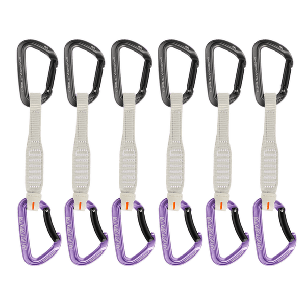 Set expres Mammut Workhorse Keylock 17 cm 6-Pack Quickdraws Straight Gate/Bent Gate Key Lock grey-alpine