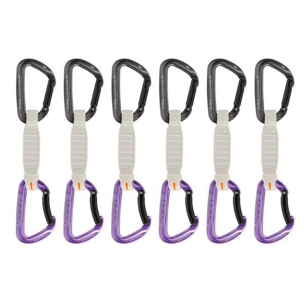 Set expres Mammut Workhorse Keylock 12 cm 6-Pack Quickdraws Straight Gate/Bent Gate Key Lock grey-alpine