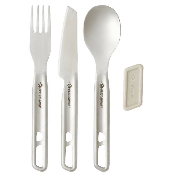 Tacâmuri Sea to Summit Detour Stainless Steel Cutlery Set - [1P] [3 Piece] Stainless Steel Grey