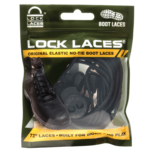 Șireturi Lock Laces BOOT LACES Black Boot