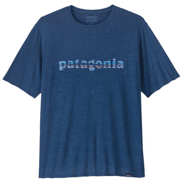 Tricou cu mânecă scurtă Patagonia Cap Cool Daily Graphic Shirt Men 73 Text Logo: Clement Blue X-Dye