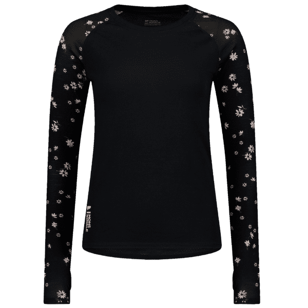 Tricou cu mânecă lungă Mons Royale Bella Merino Air-Con LS Women Black Daisy