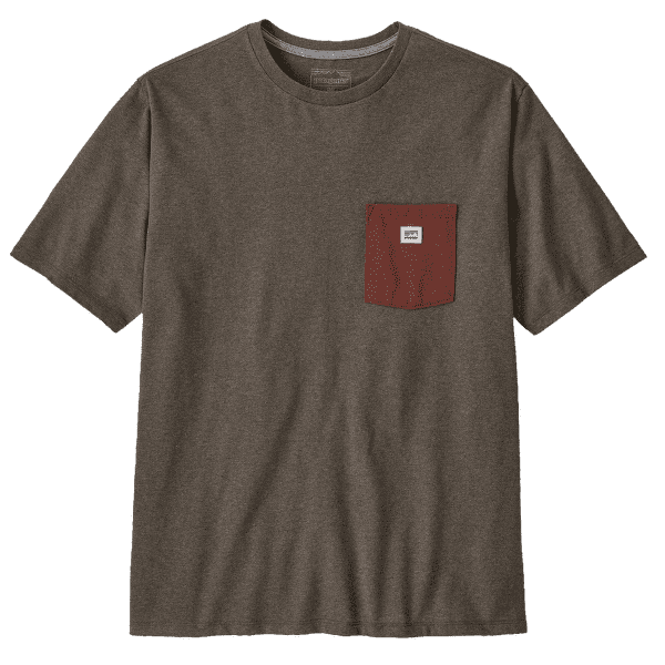 Tricou cu mânecă scurtă Patagonia Shop Sticker Pocket Responsibili-Tee Men Marlow Brown
