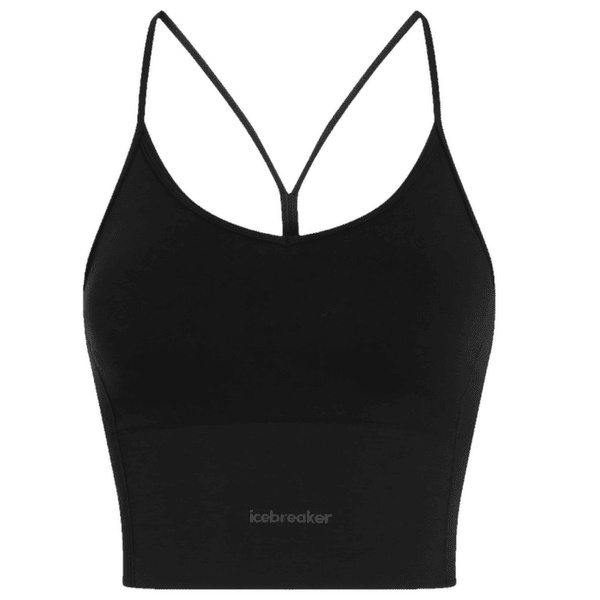 Sutien Icebreaker Merino Blend 260 Seamless Rib Strappy Tank Women BLACK