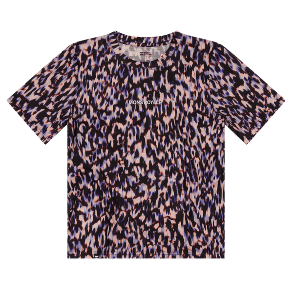 Tricou cu mânecă scurtă Mons Royale Icon Merino T-Shirt Women Rock Leopard
