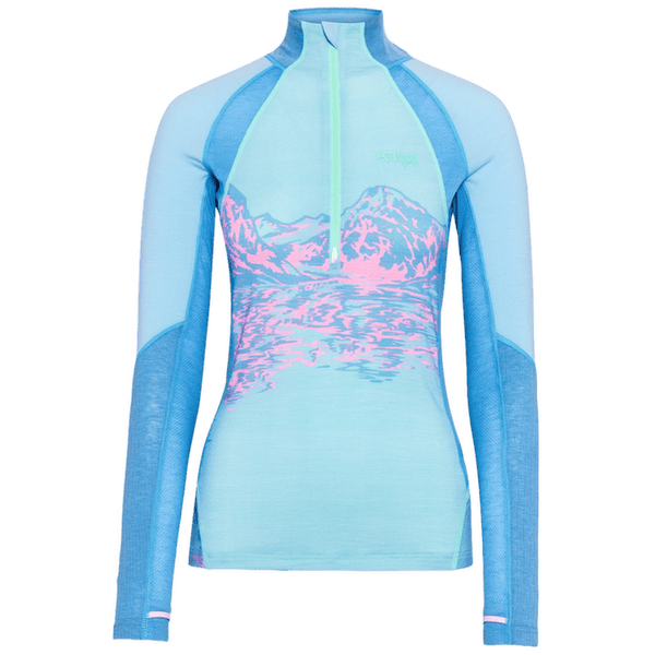 Tricou cu mânecă lungă Kari Traa RACHEL HZ WAVE/BRIGHT TURQUOISE